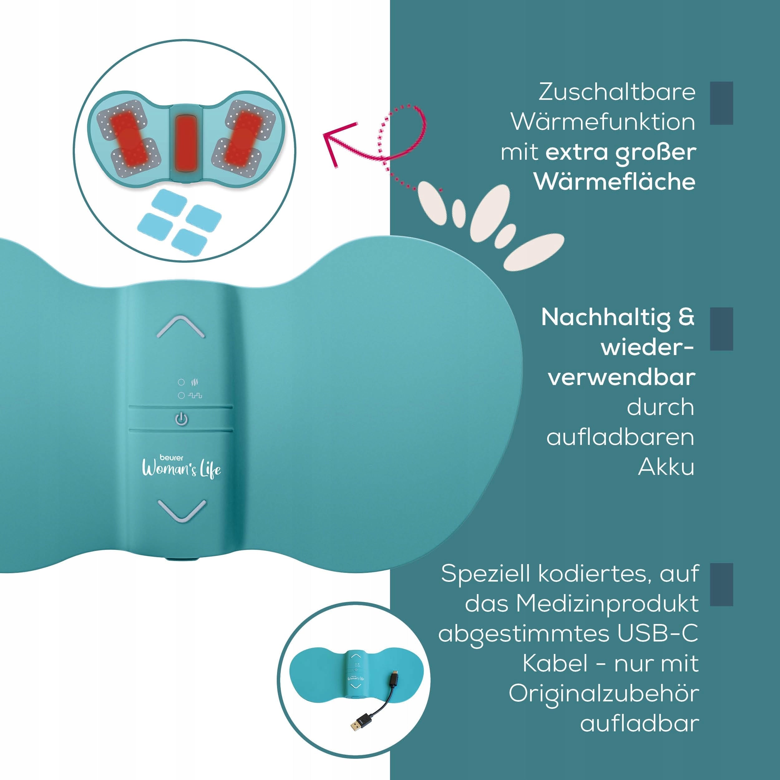BEURER EM 55 TENS Device for Menstrual Pain with Heat Function Medical device no