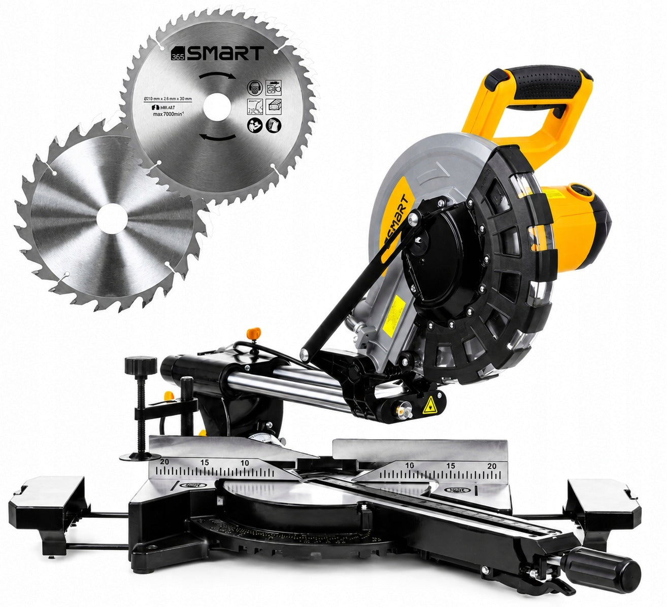 BEVEL SAW 1700W SLASH WITH FEED 216mm LASER + 2 x DISC 24z 48z