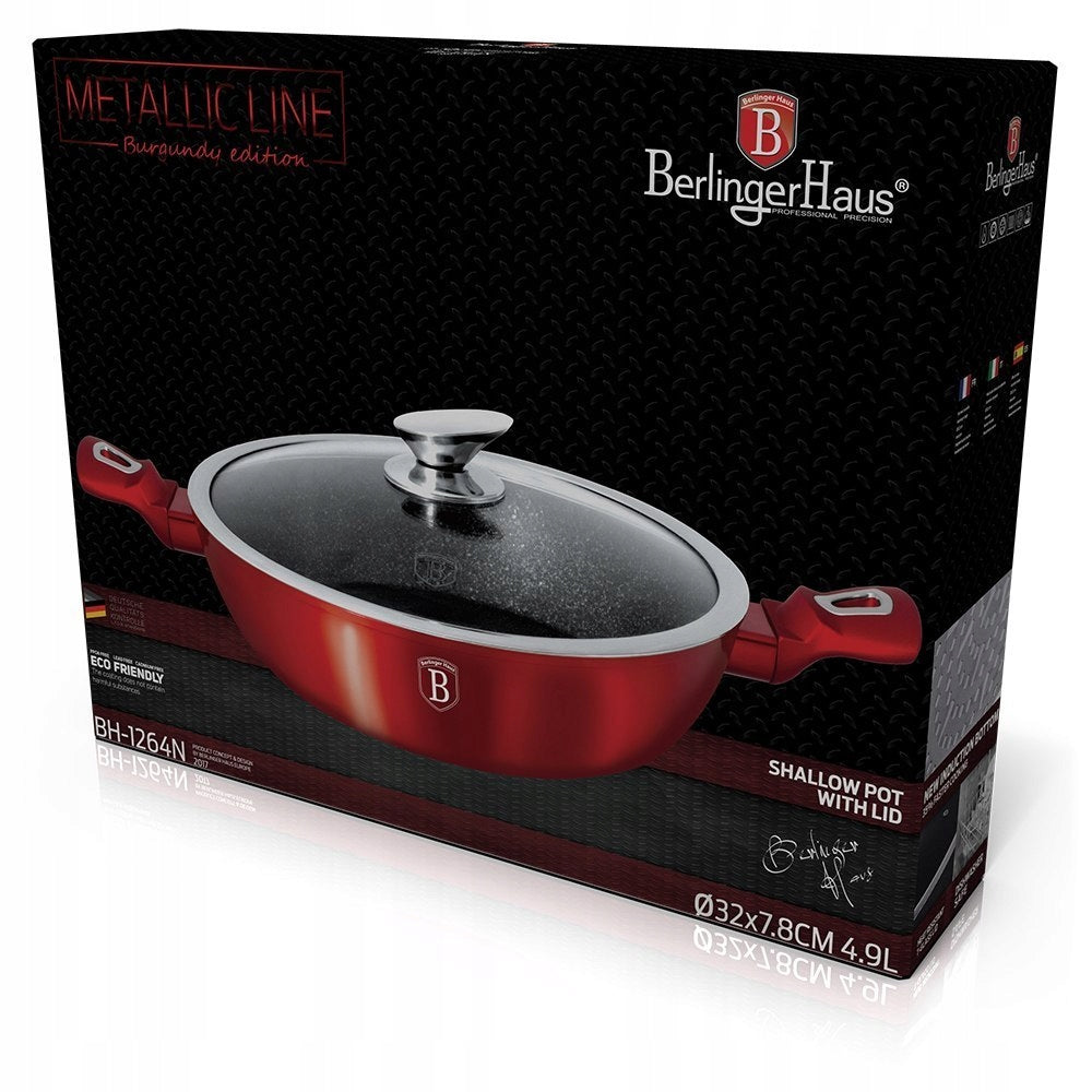 BH-1264N - Granite pot low 32 cm 4.9 l Berlinger Haus Burgundy Line Manufacturer code BH-1264N