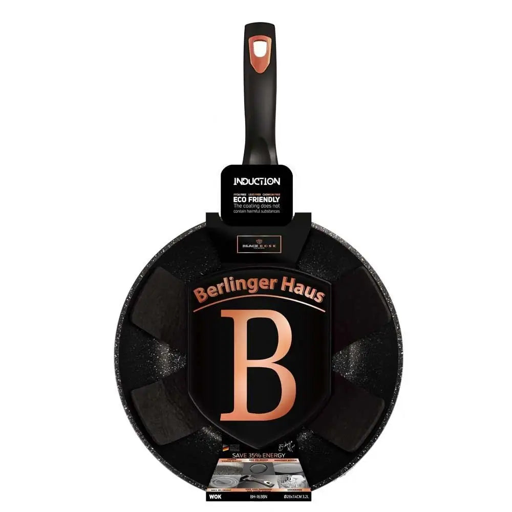 BH-1638N - Wok frying pan 28 cm Berlinger Haus Black Rose Collection Packaging status original