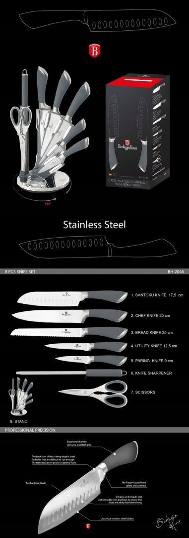 BH-2046 - Knife suction 8 el. Berlinger Haus Grey Stone Touch Line Manufacturer code BH-2046