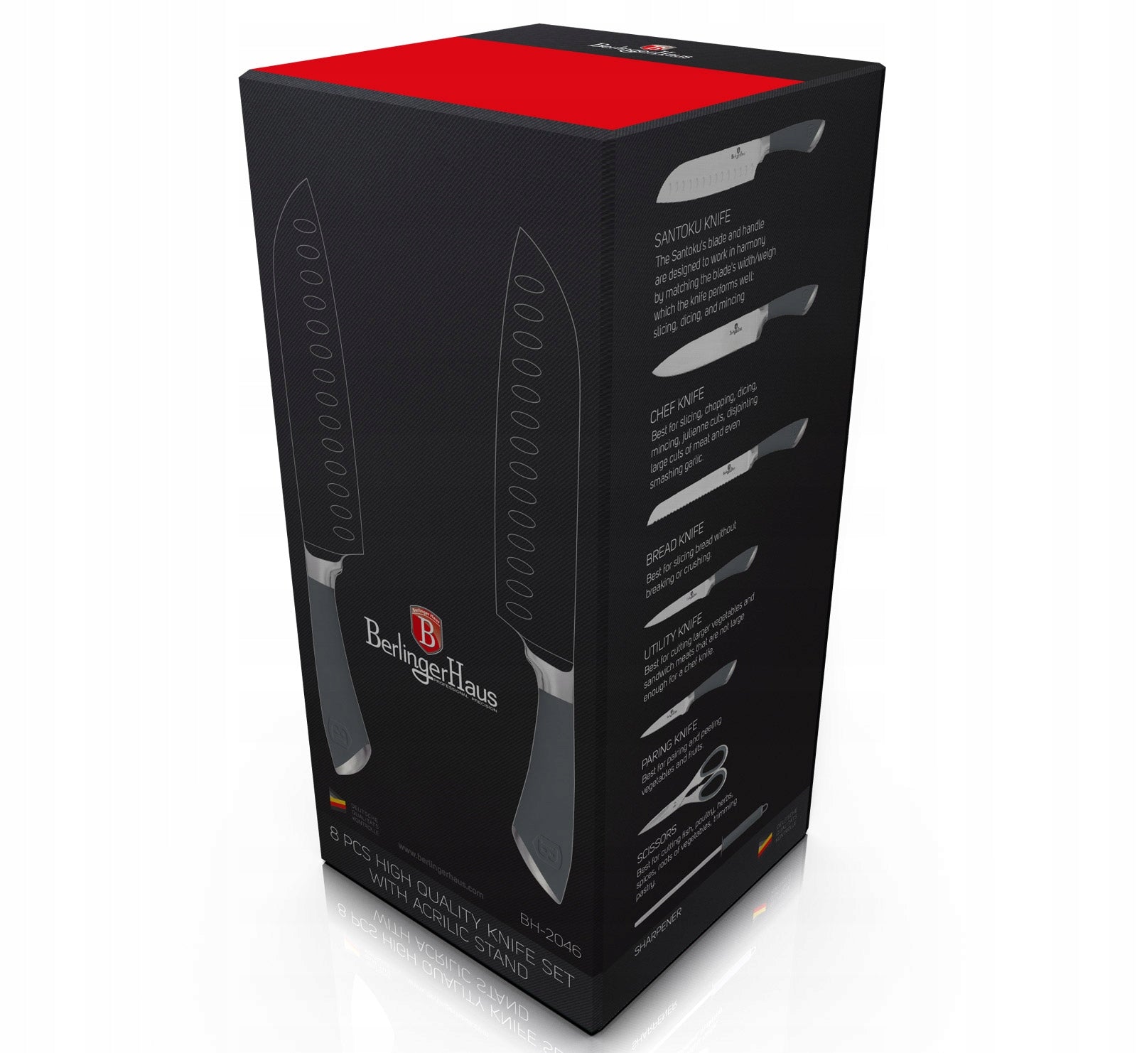 BH-2046 - Knife suction 8 el. Berlinger Haus Grey Stone Touch Line Packaging status original