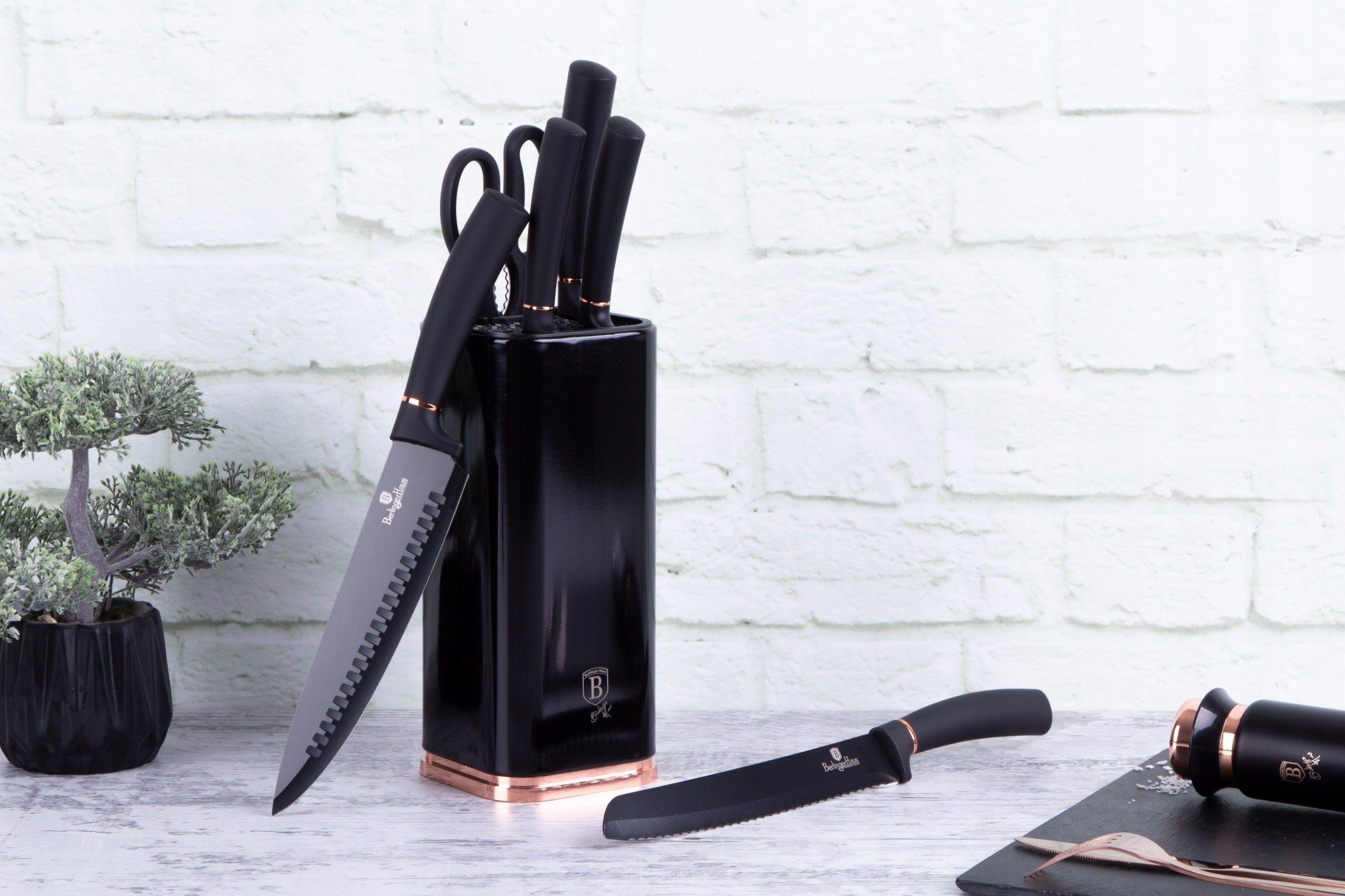 BH-2422- Knife set 5 el. Berlinger Haus Black Rose Collection Manufacturer code BH-2422