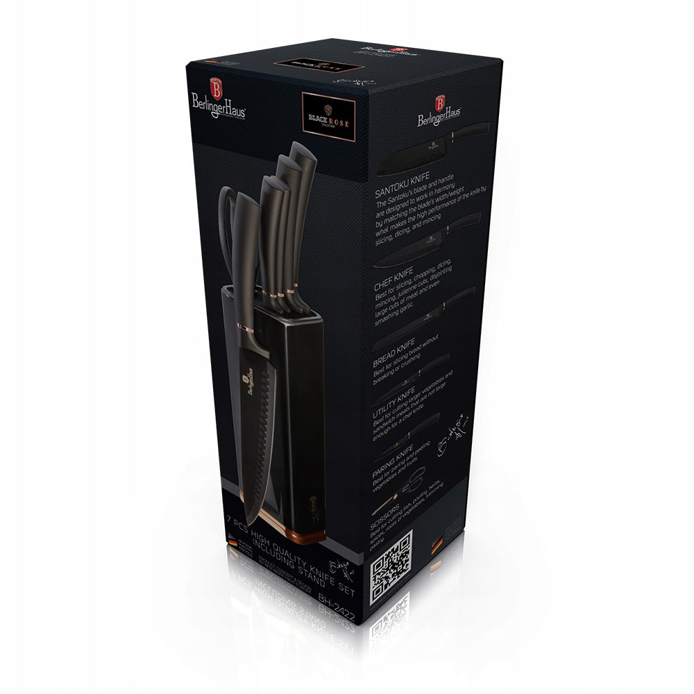 BH-2422- Knife set 5 el. Berlinger Haus Black Rose Collection Packaging status original