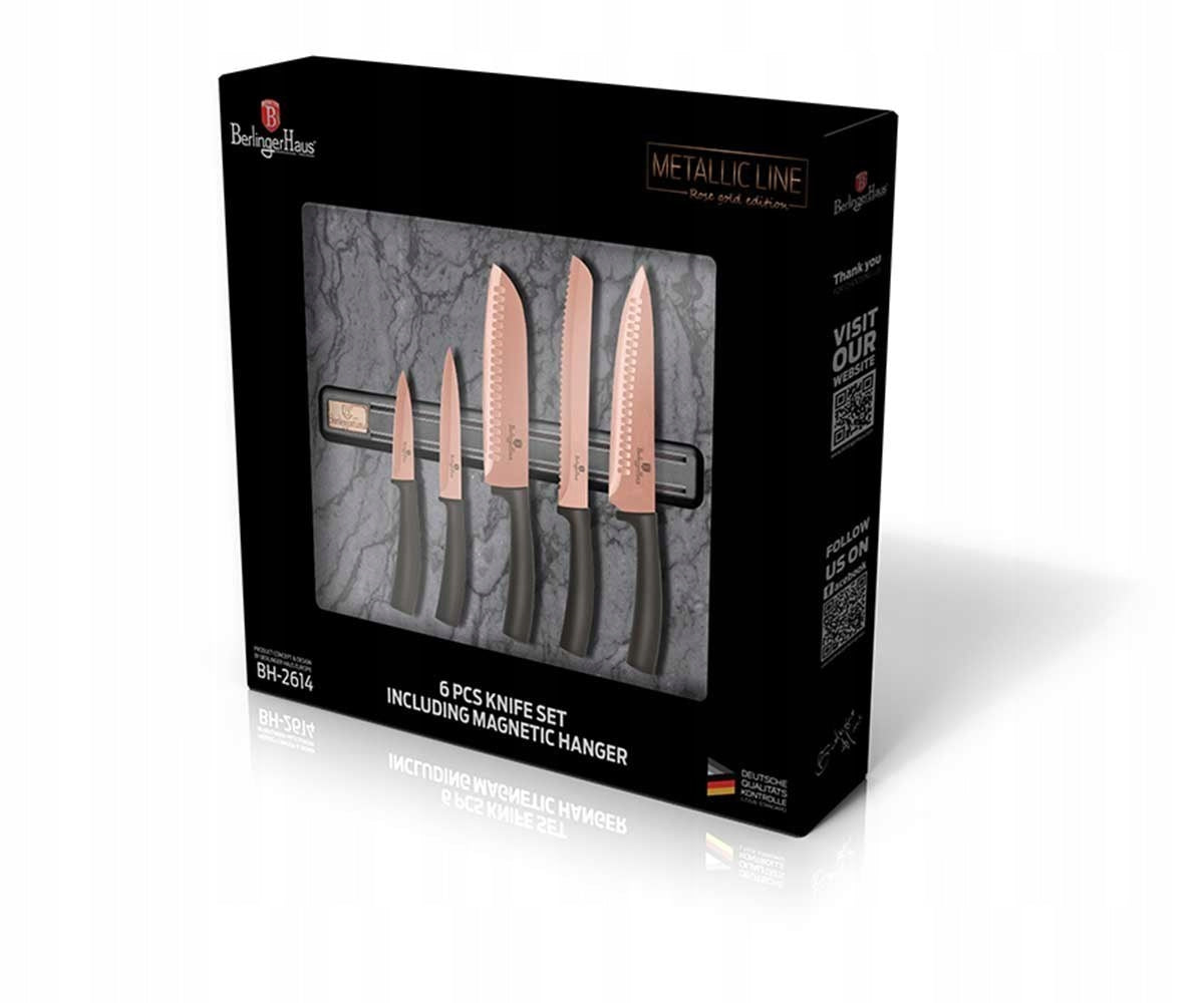 BH-2614A - Set of knives with magnetic strip 6 el. Berlinger Haus Rose Gold Manufacturer code BH-2614A