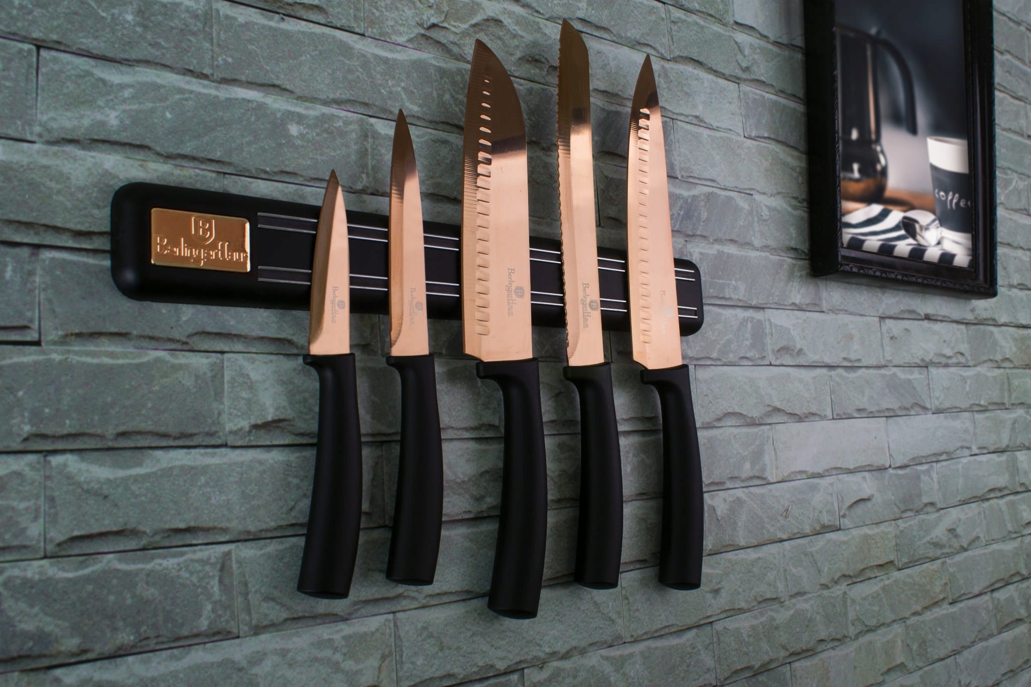 BH-2614A - Set of knives with magnetic strip 6 el. Berlinger Haus Rose Gold Packaging status original