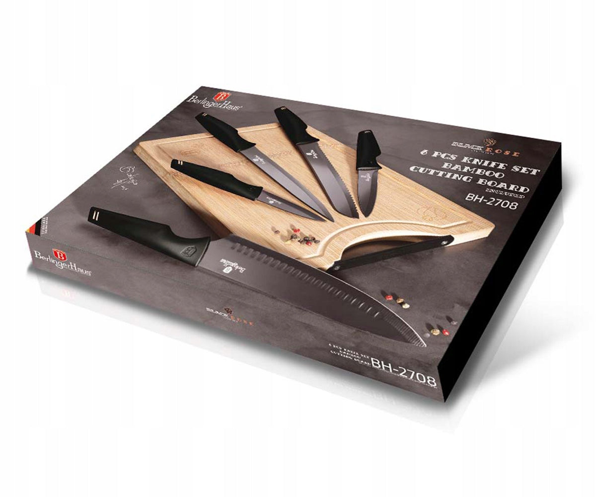 BH-2708 - Knife set 6 el. Berlinger Haus Black Rose Collection Packaging status original
