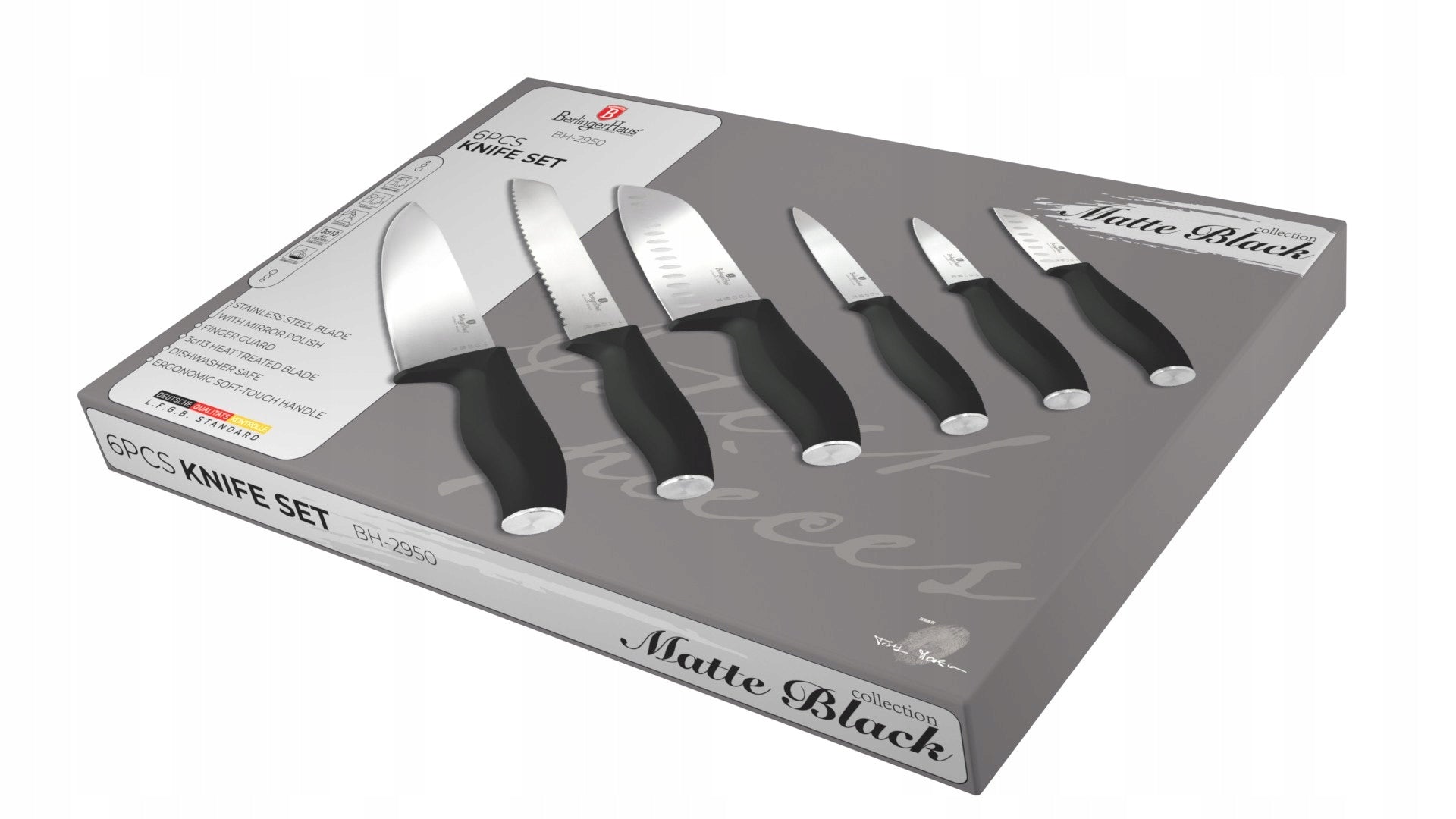 BH-2950 - Set of Kitchen Knives Berlinger Haus Matte Black Collection Packaging status original