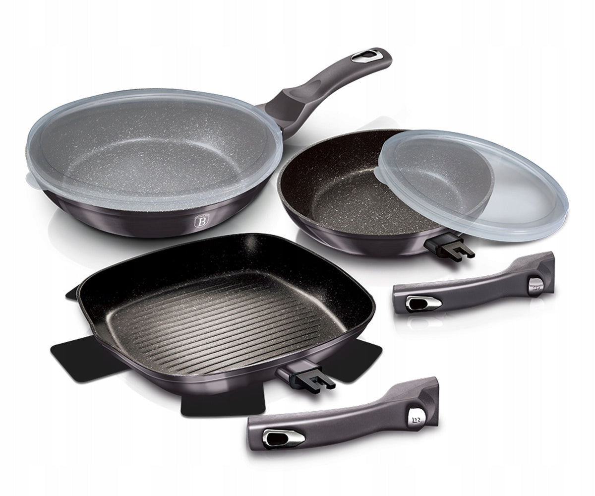 BH-7048 - Set of pans with lids 5 el. BERLINGER HAUS CARBON induction