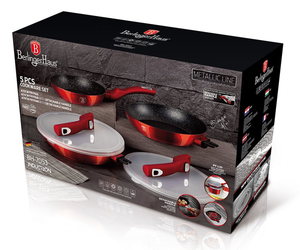 BH-7053 Pan set Berlinger Haus Burgundy Line 6 el. Packaging status original