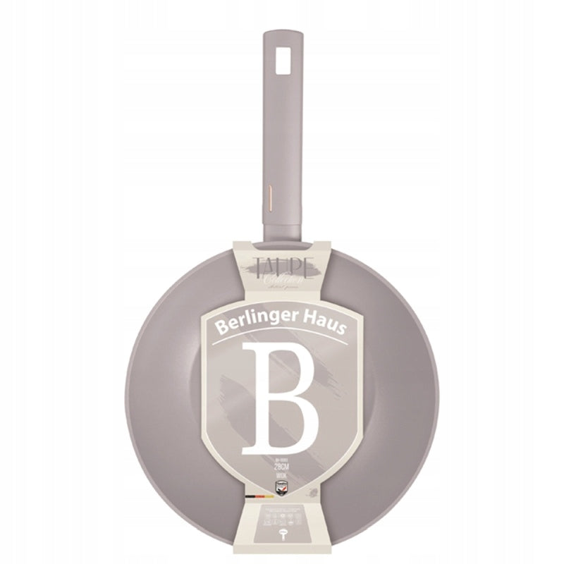 BH-8093 - Wok Titanium Pan 28 cm Berlinger Haus Taupe Collection Packaging status original