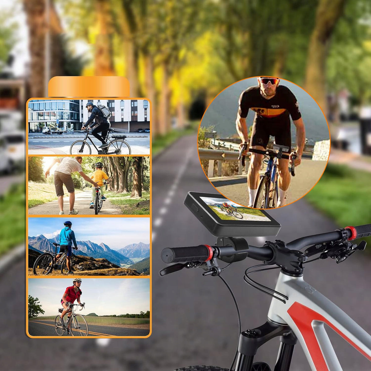 BICYCLE REAR VIEW CAMERA SYSTEM REARVIEW CAMERA WITH 1080P HD NIGHT VISION SCREEN Product weight with unit packaging 0.56 kg