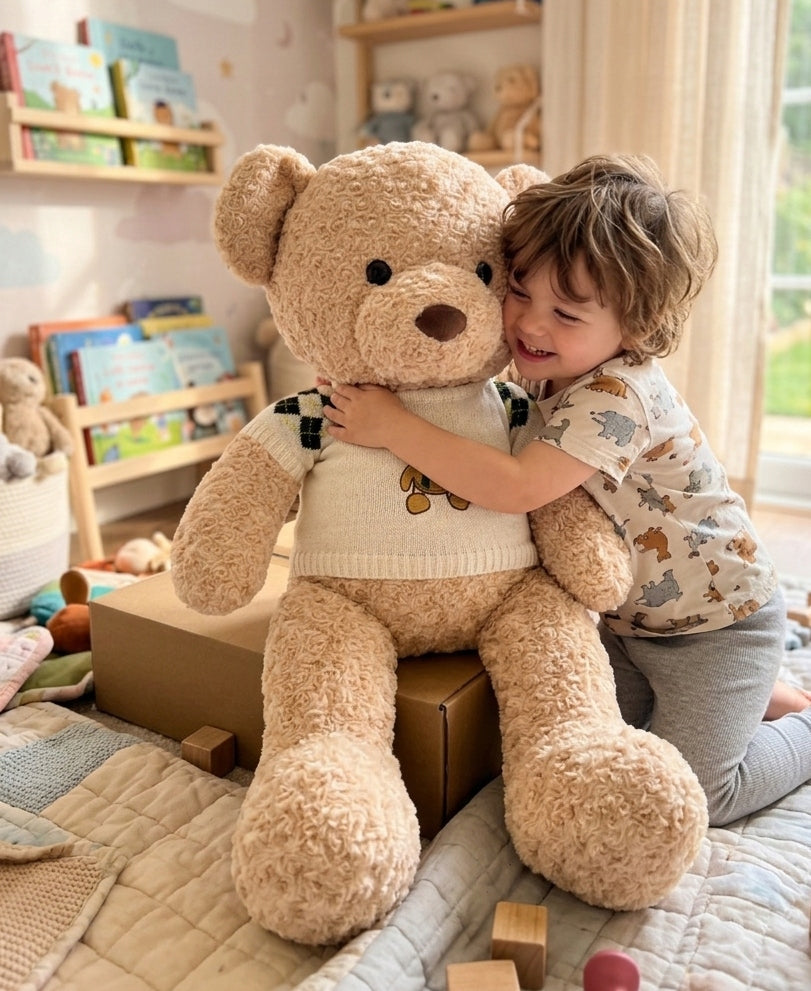 BIG BEAR PLUSH PLUSH TOY BIG HUGE STUFFED ANIMAL CUDDLY BEAR 120 CM Packaging status original
