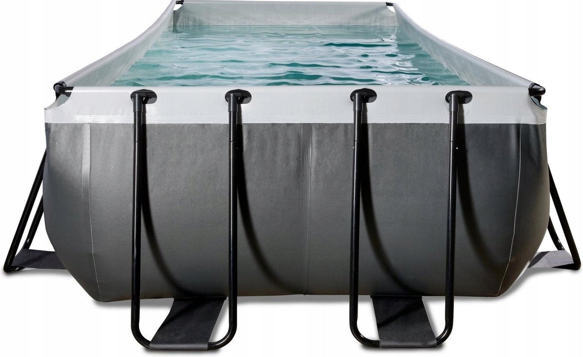 BIG POOL EXIT Black Leather GARDEN 540x250x122 CM + LADDER + PUMP EAN (GTIN) 8720088267738