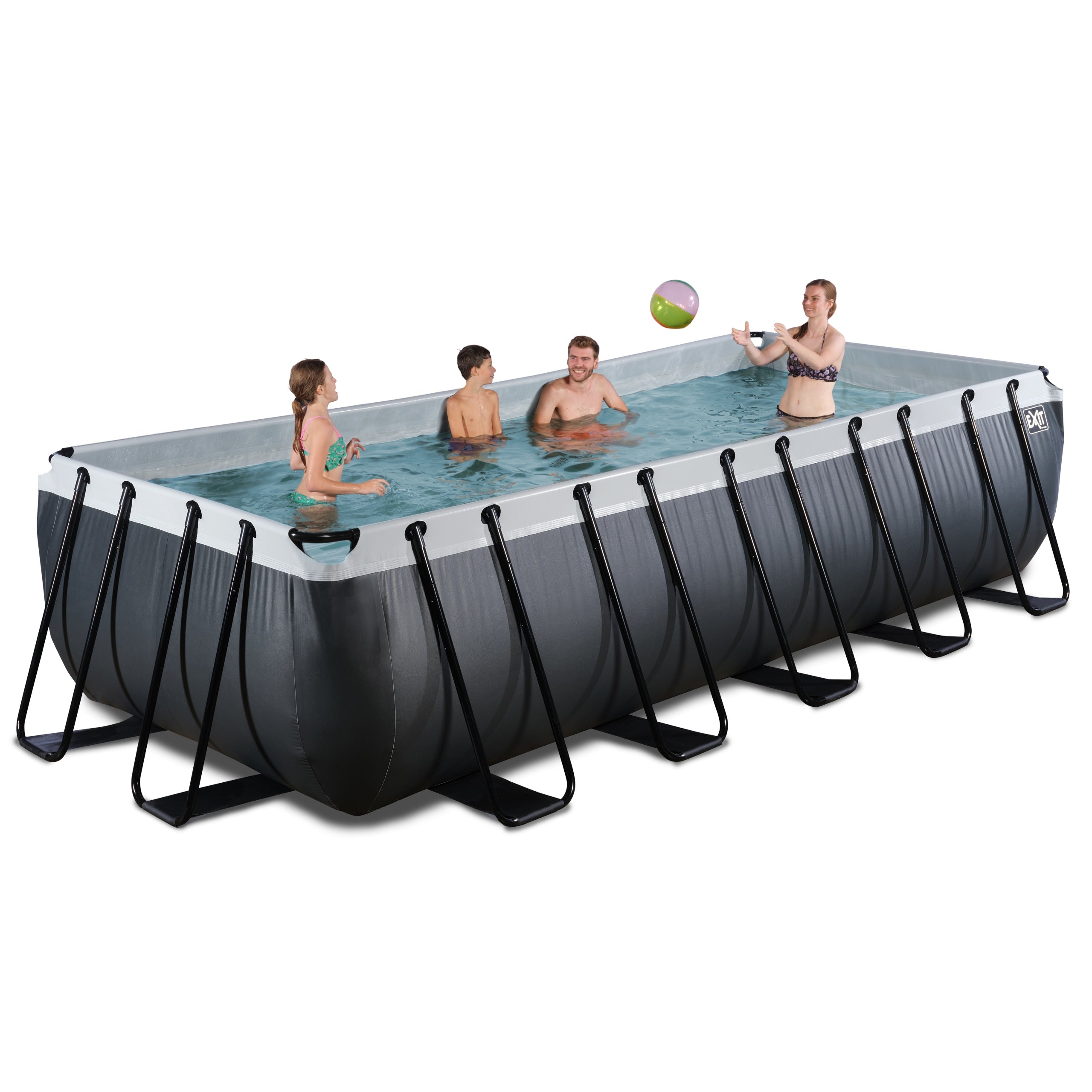 BIG POOL EXIT Black Leather GARDEN 540x250x122 CM + LADDER + PUMP Manufacturer code 30.27.53.20