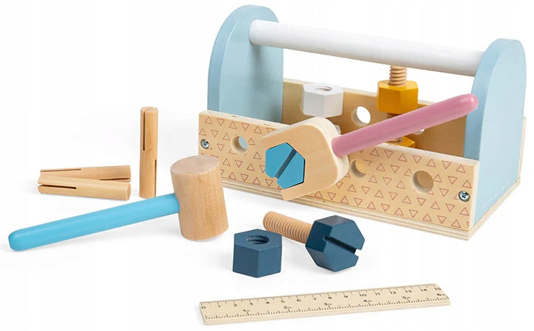 BIGJIGS TOYS TOOLBOX WOODEN DIY KIT IN SUITCASE Packaging status original
