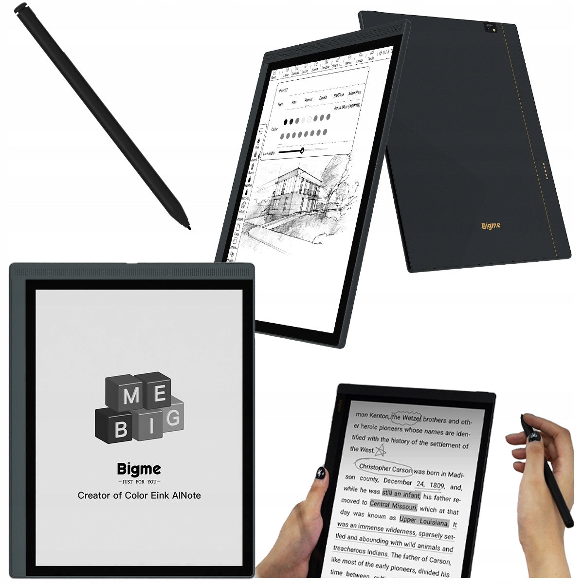 BIGME B1051 2in1 E-book and notebook reader 6/128 GB 10” black and white touch