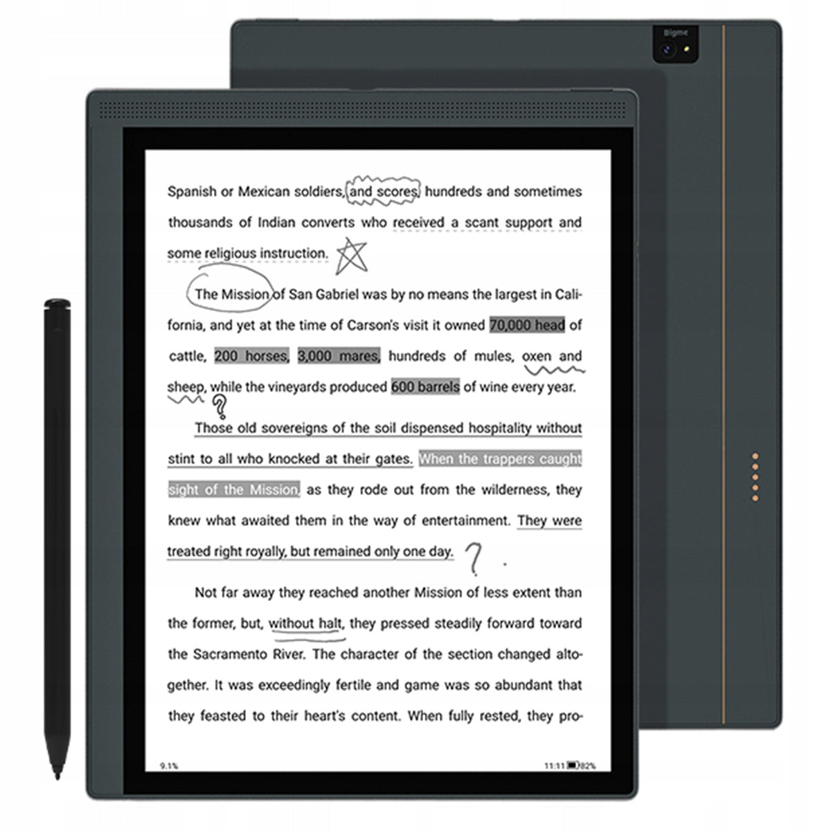 BIGME B1051 LITE E-book reader notebook 4/64 GB 10” backlit touch cz-b Brand Bigme