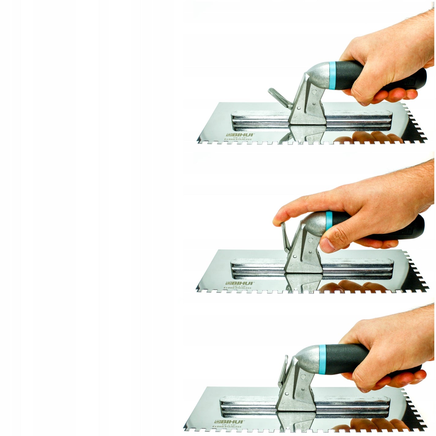 BIHUI TILE SET TROWEL TOOTHED GLUE COMB SUITCASE 8.el Series PTSJG8