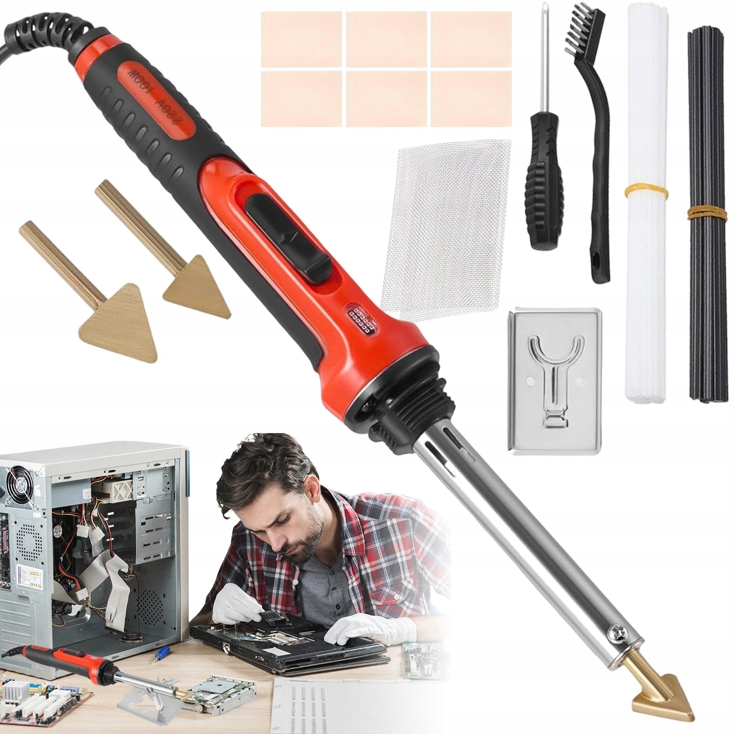 BINDER MESH WELDING PLASTIC SMOOTHING SOLDERING IRON 100W