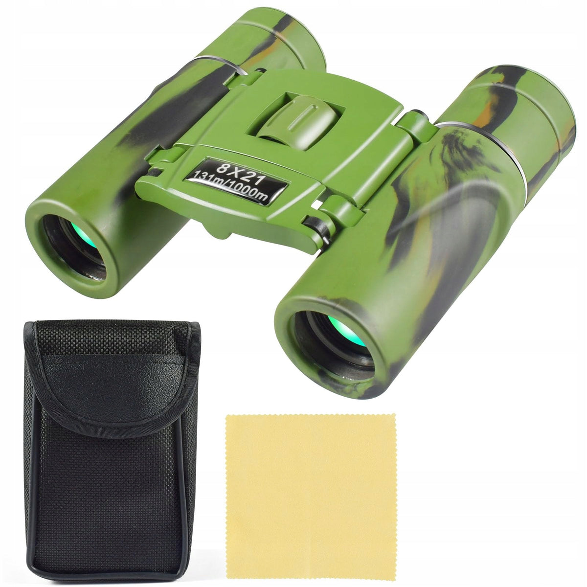BINOCULARS 8x21 DAY NIGHT GLASS OPTICS FOR KIDS + CASE