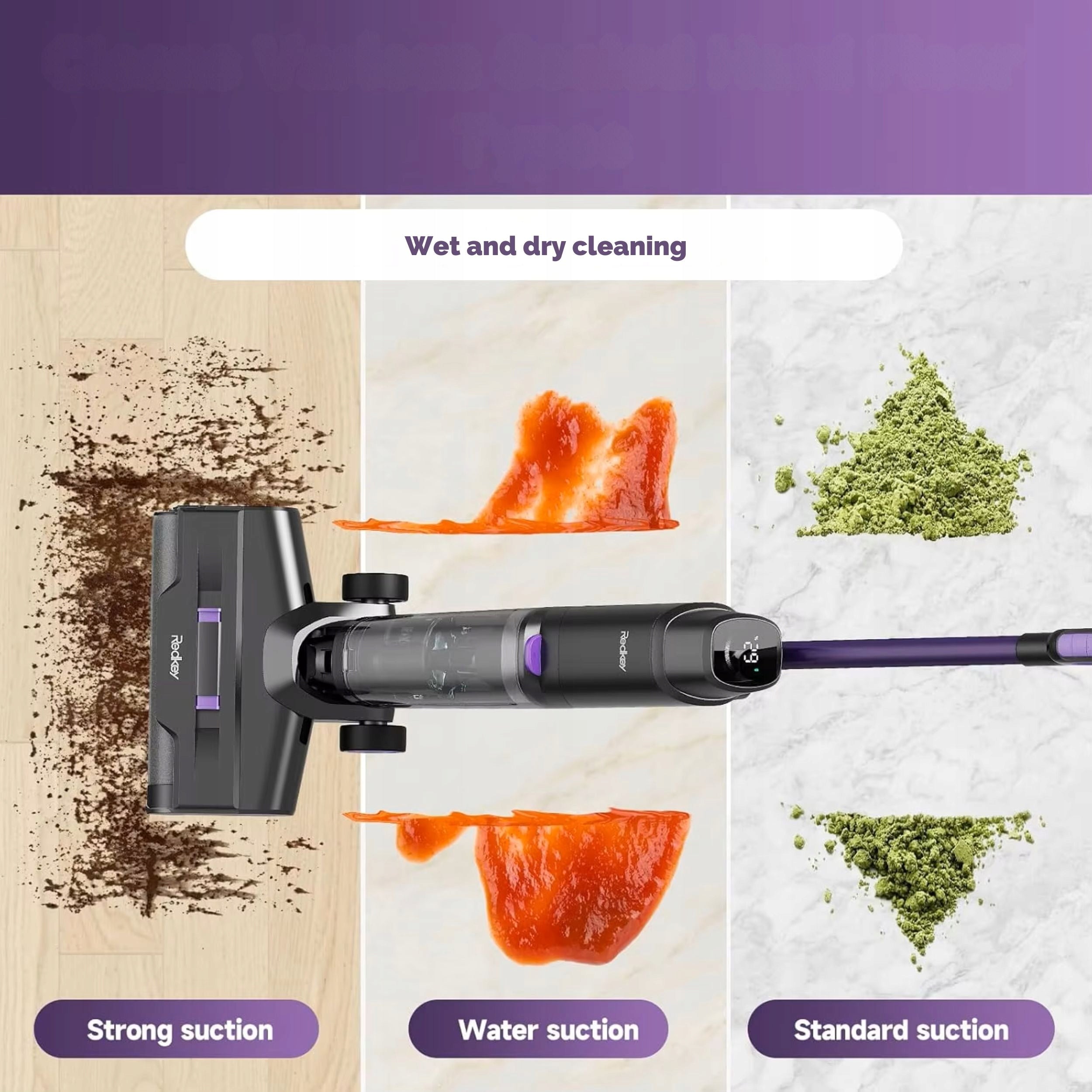 BIONIC VACUUM CLEANER MOP 3in1 REDKEY W15 WIRELESS SELF-CLEANING Clean water tank capacity 910 l
