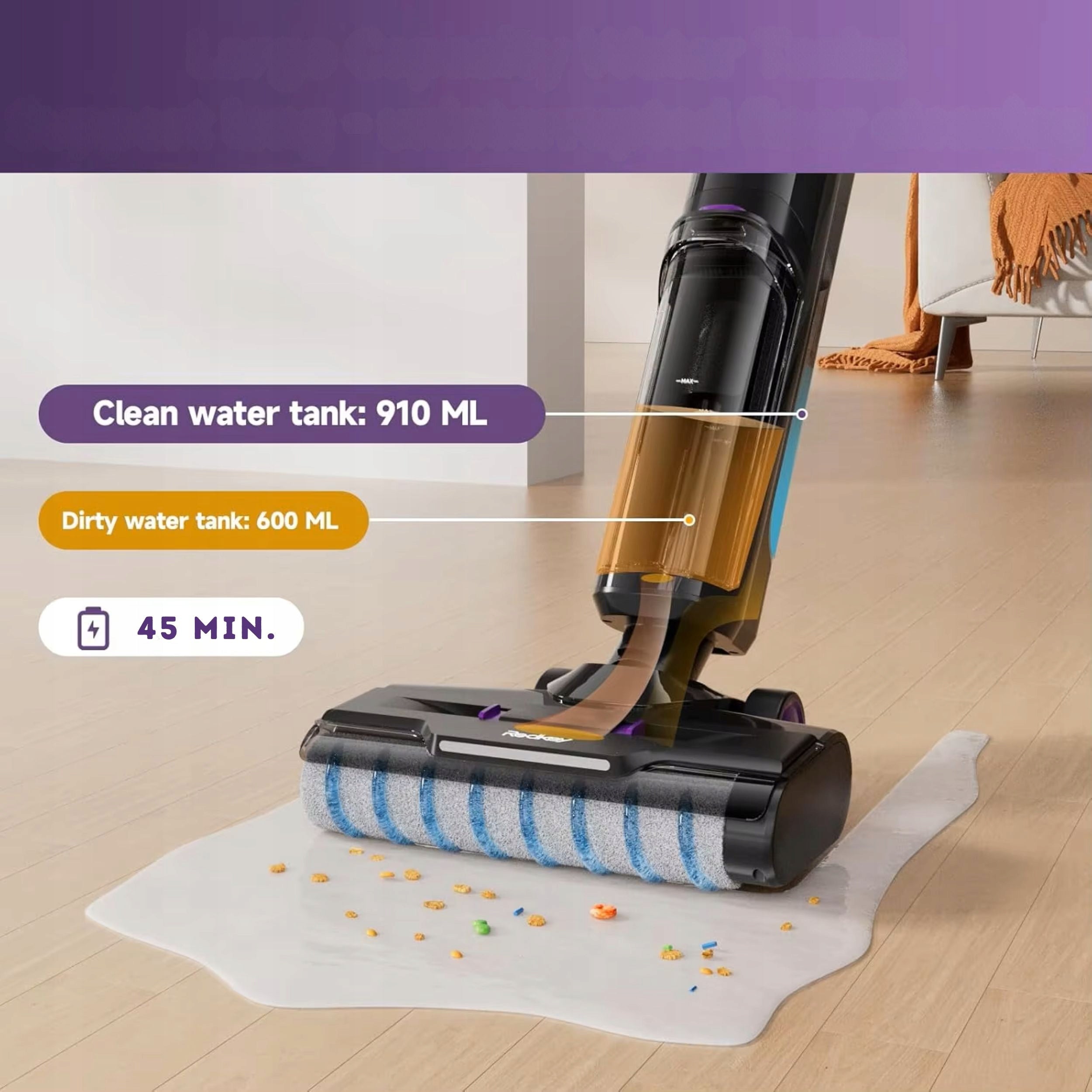 BIONIC VACUUM CLEANER MOP 3in1 REDKEY W15 WIRELESS SELF-CLEANING Maximum power 200 W