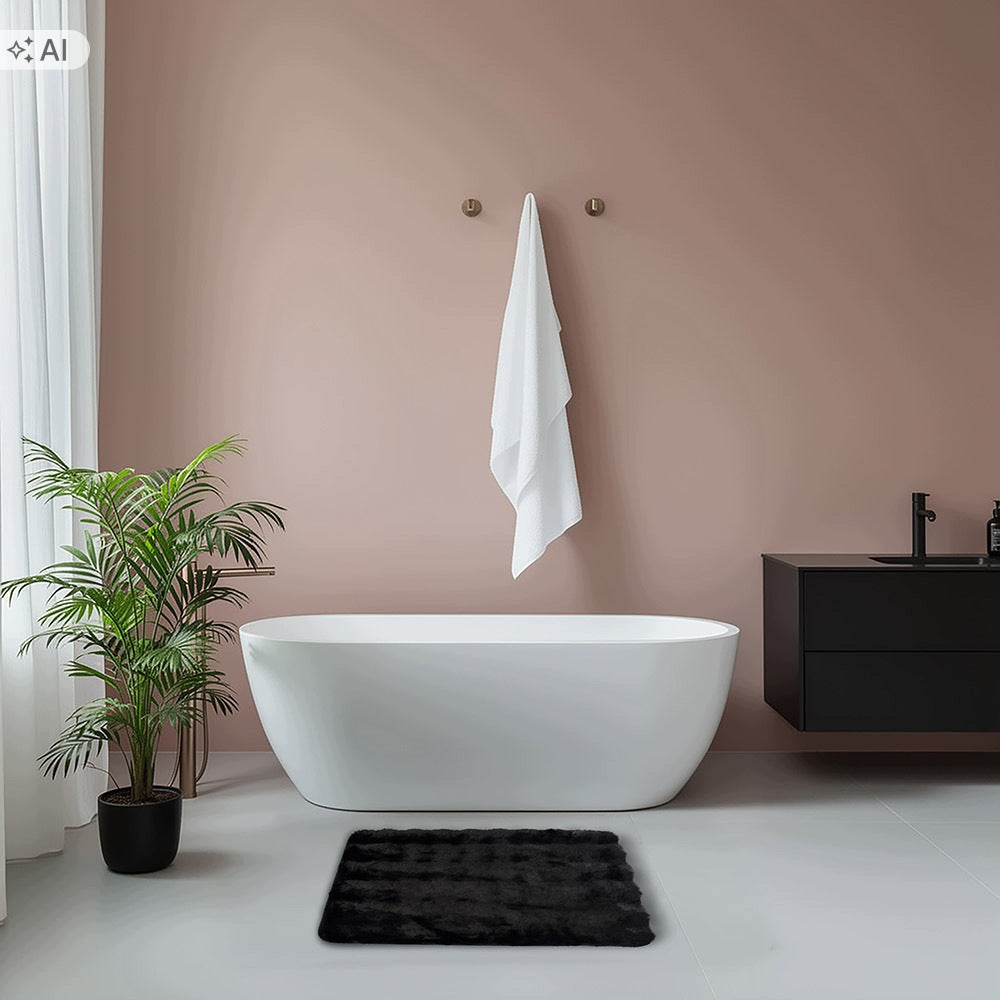 BLACK BATHROOM RUG SOFT 50x80 CM FLUFFY NON-SLIP STYLISH Manufacturer code ROD4537