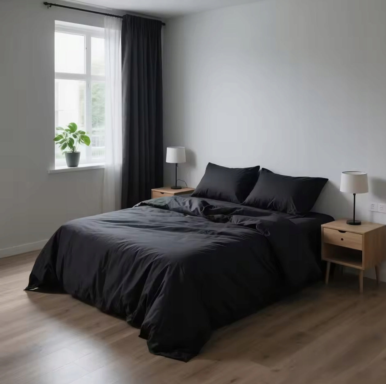BLACK BEDDING 140X200 + Pillowcases 70x80 - Set Manufacturer PL Manufacturer code Luksus