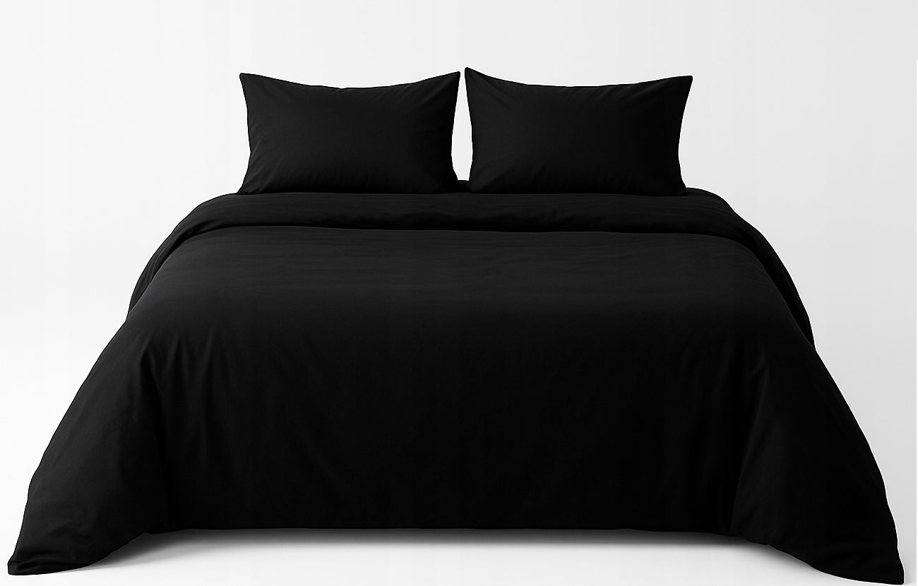 BLACK BEDDING 140X200 + Pillowcases 70x80 - Set Manufacturer PL