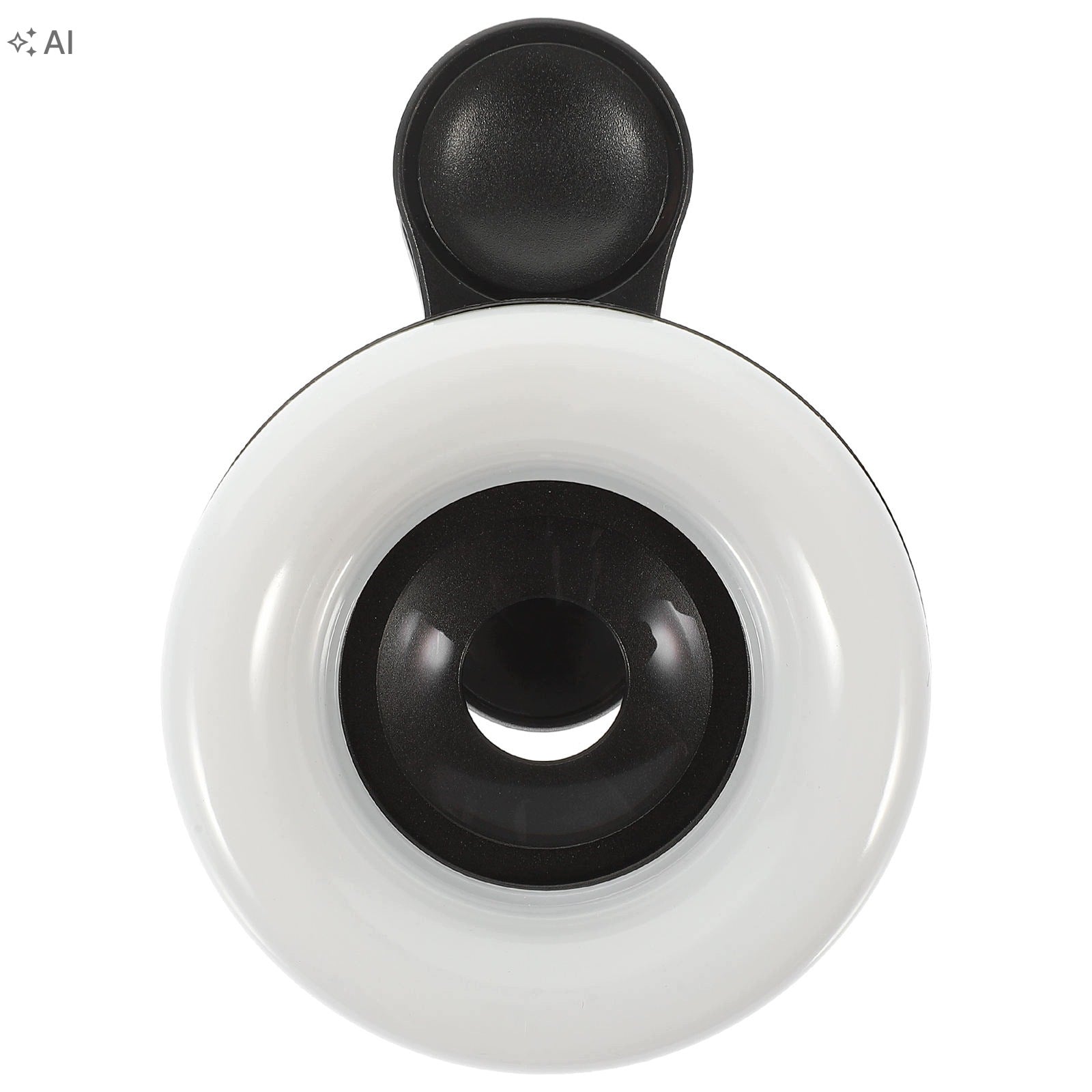 BLACK CLIP-ON PHONE MACRO LENS WITH ADJUSTABLE LED FILL LIGHT FOR HOME