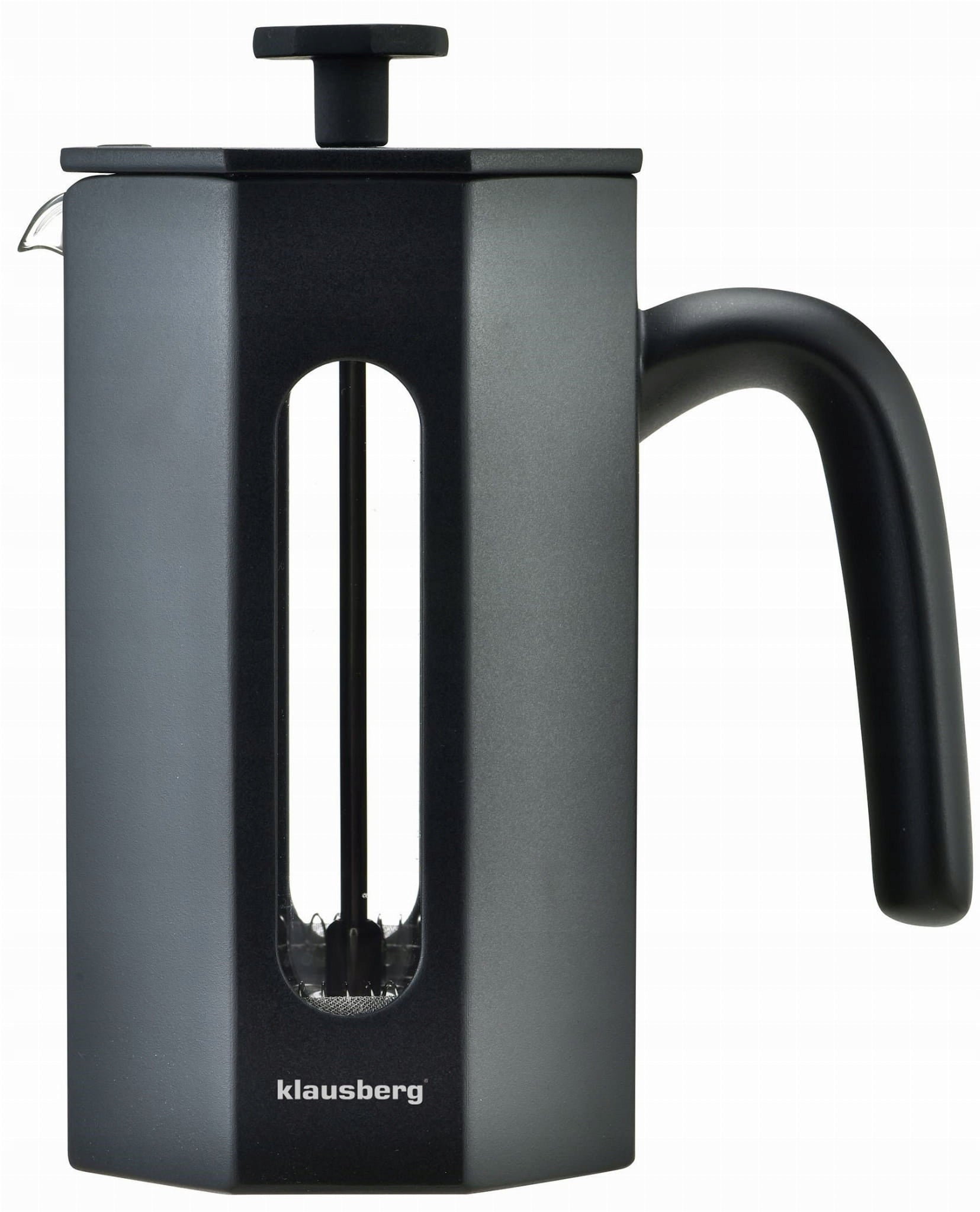 BLACK COFFEE AND TEA INFUSER 0,6L GLASS FRENCH PRESS PISTON