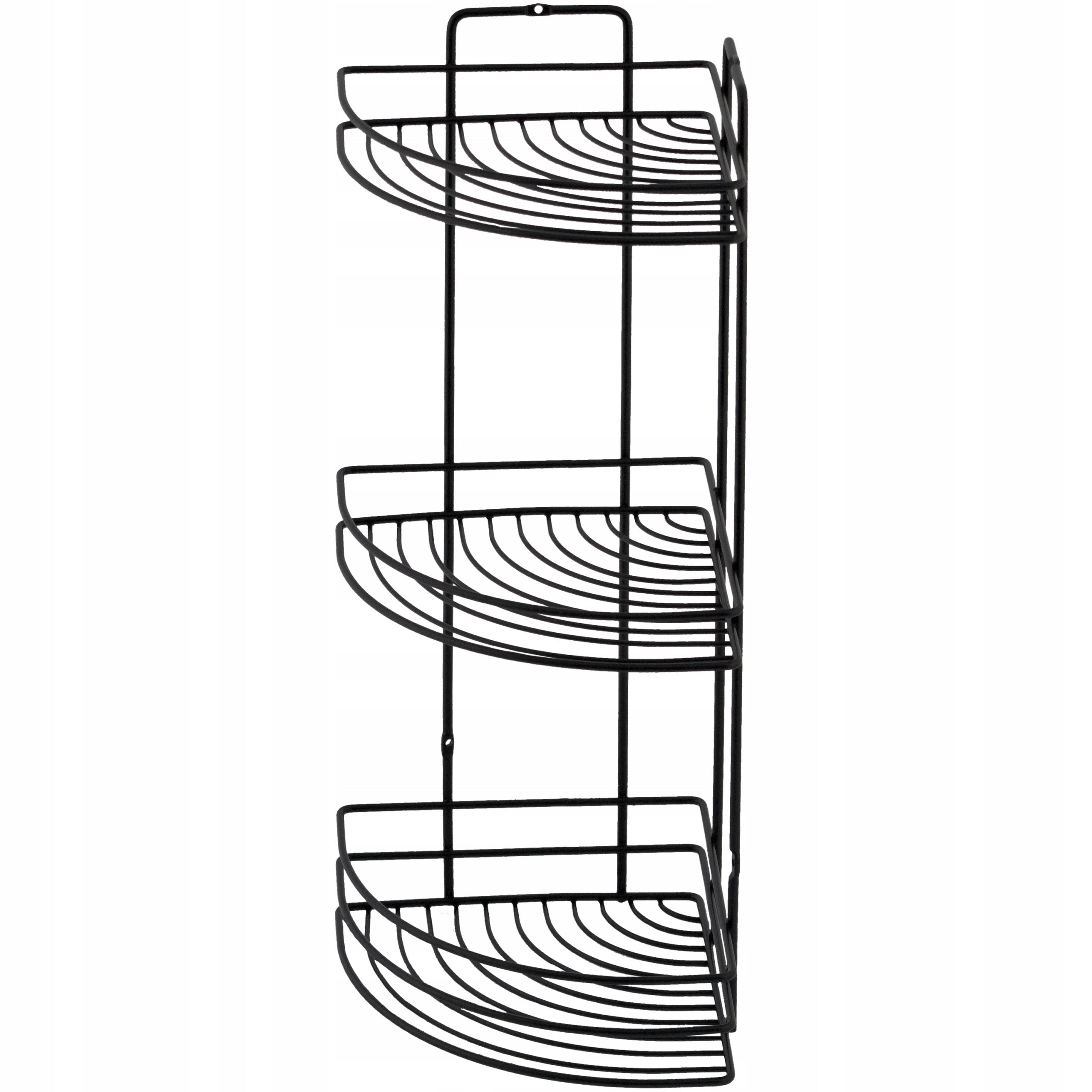 BLACK CORNER SHELF 3 HORIZONTAL KITCHEN BATHROOM SCREWED DURABLE Packaging status original