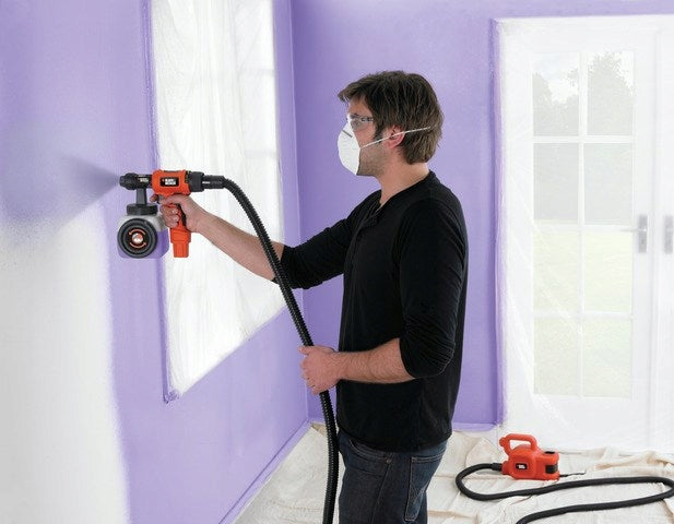 BLACK+DECKER Malířská stříkací pistole 450W s turbínou pro jemný nástřik HV Brand Black+Decker