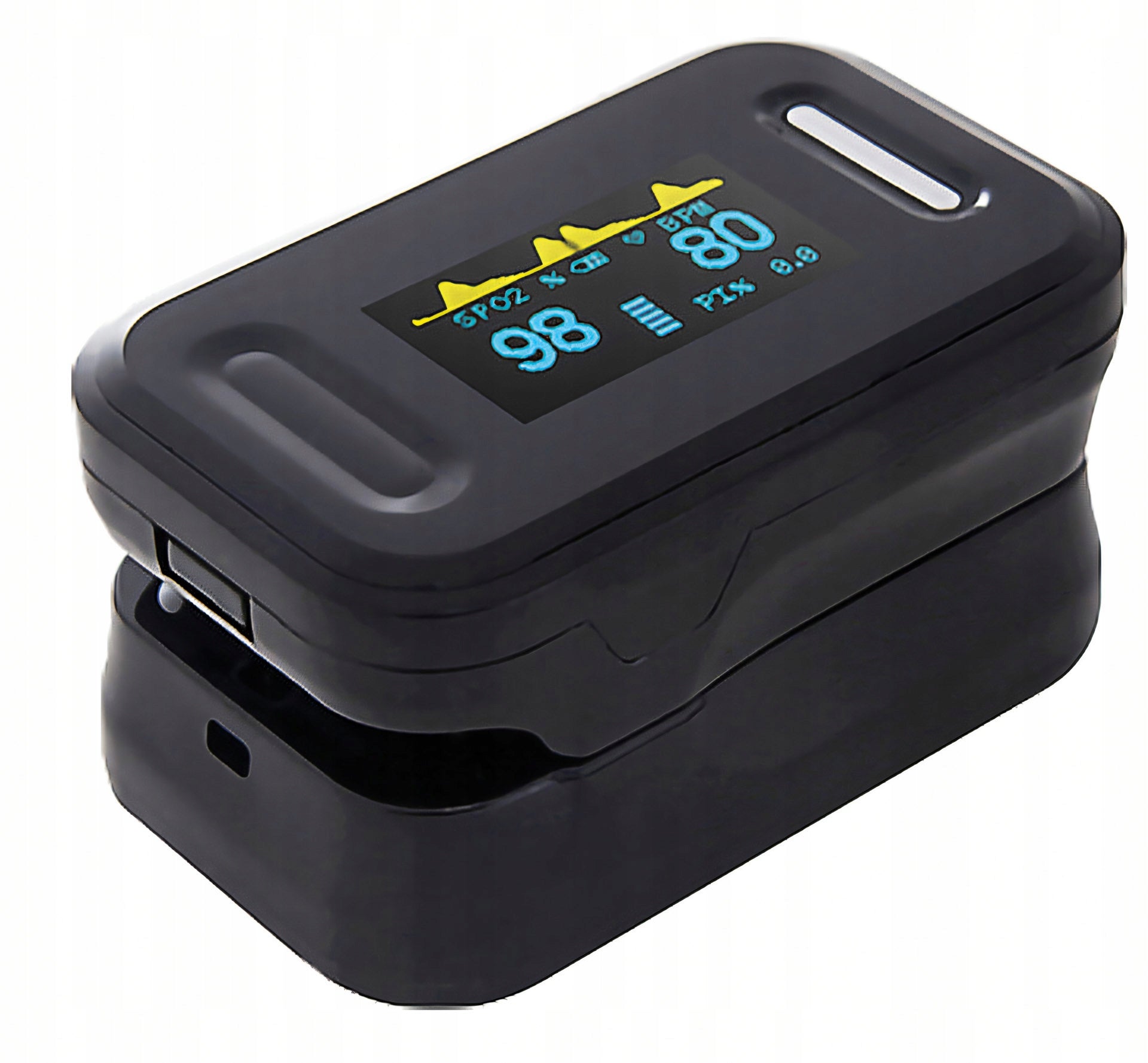 BLACK FINGER MEDICAL PULSE OXIMETER, SATURATION, HEART RATE, LARGE DISPLAY Medical device yes