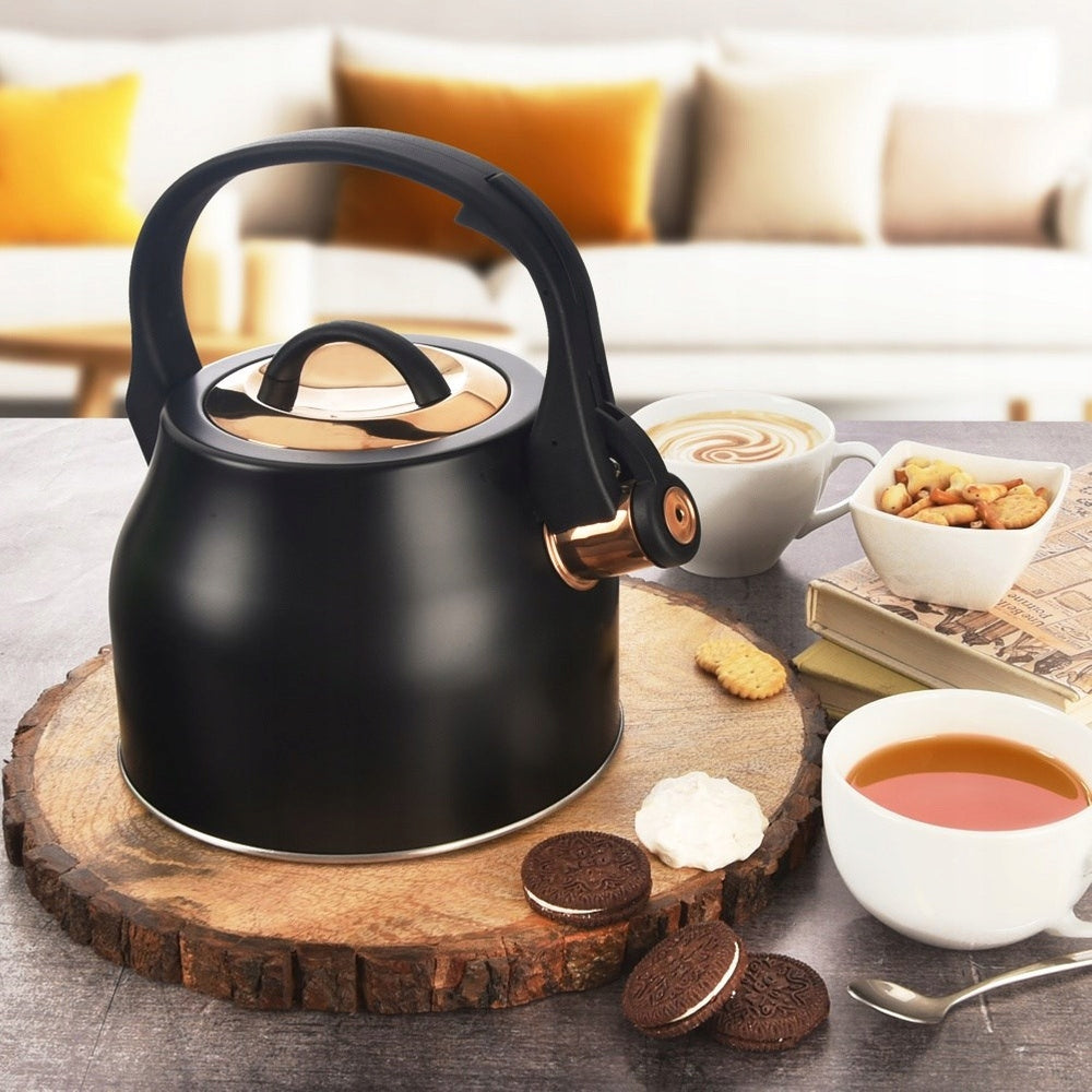 BLACK GOLD steel kettle with a whistle for boiling water on the stove Manufacturer code 8592381191573