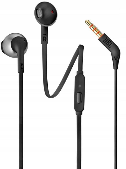 BLACK JBL T205 EARBUDS WITH MICROPHONE