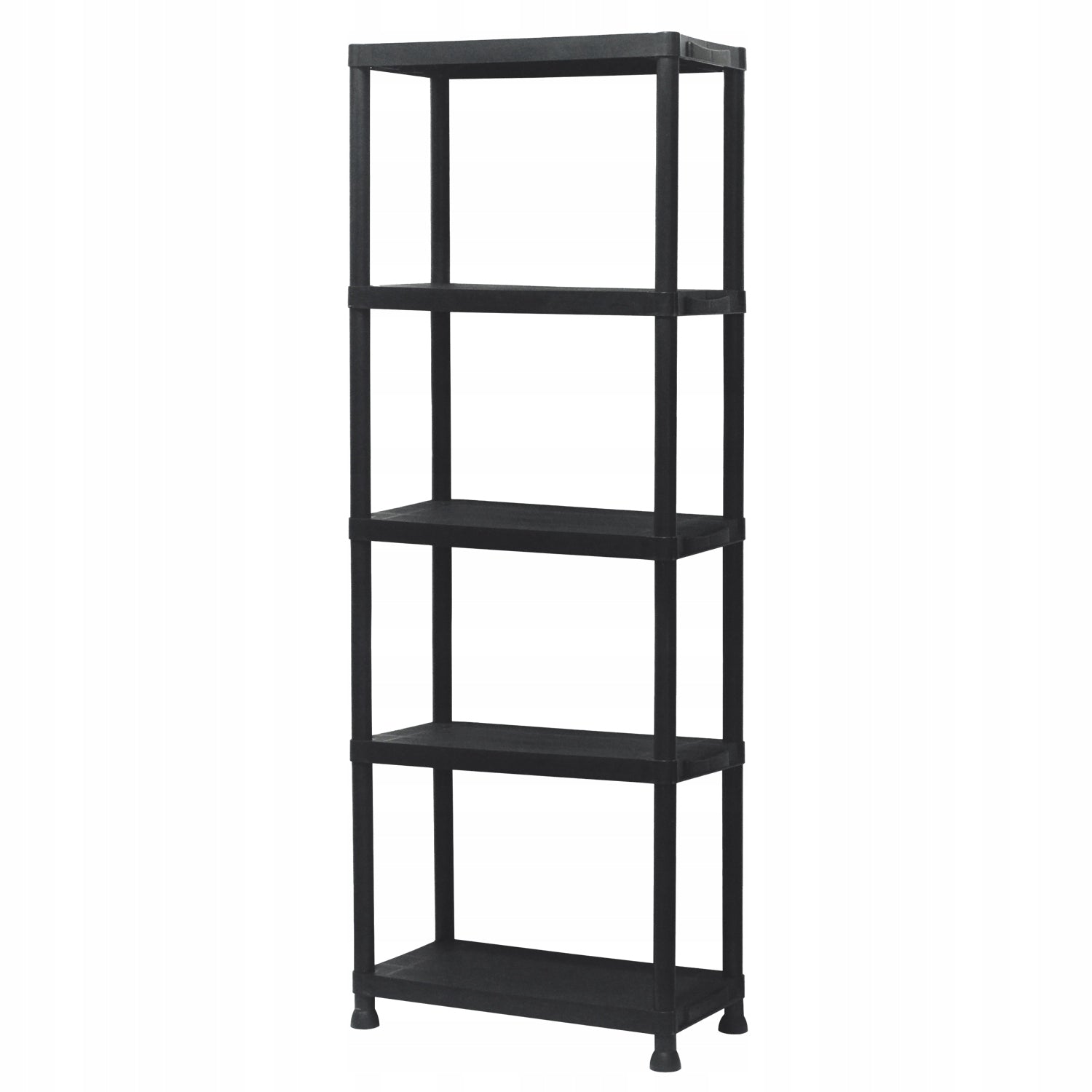 BLACK PLASTIC GARAGE STORAGE RACK FOR OFFICE BASEMENT 5 SHELVES Packaging status original
