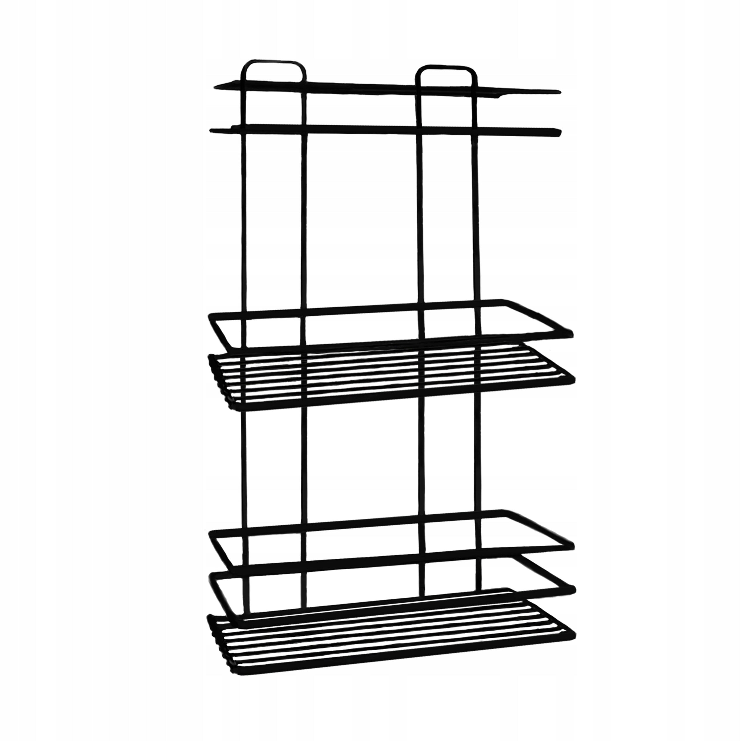 BLACK WIRE BATHROOM SHELF - THREE LEVELS, SELF-ADHESIVE, METAL, LOFT STYLE Brand Sepio