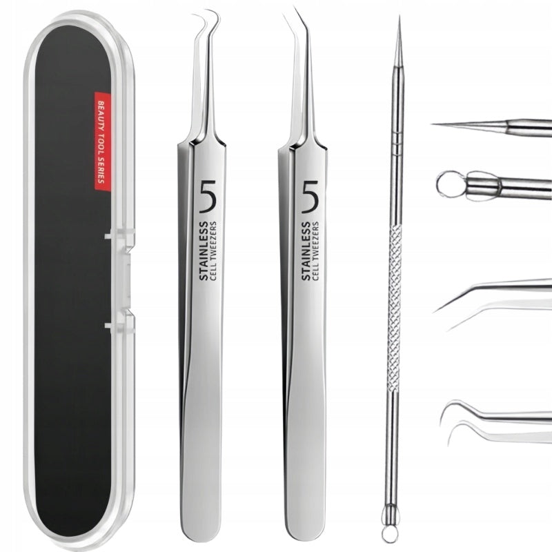 BLACKHEAD REMOVAL KIT 3 PCS WITH BLACKHEAD TWEEZERS CASE