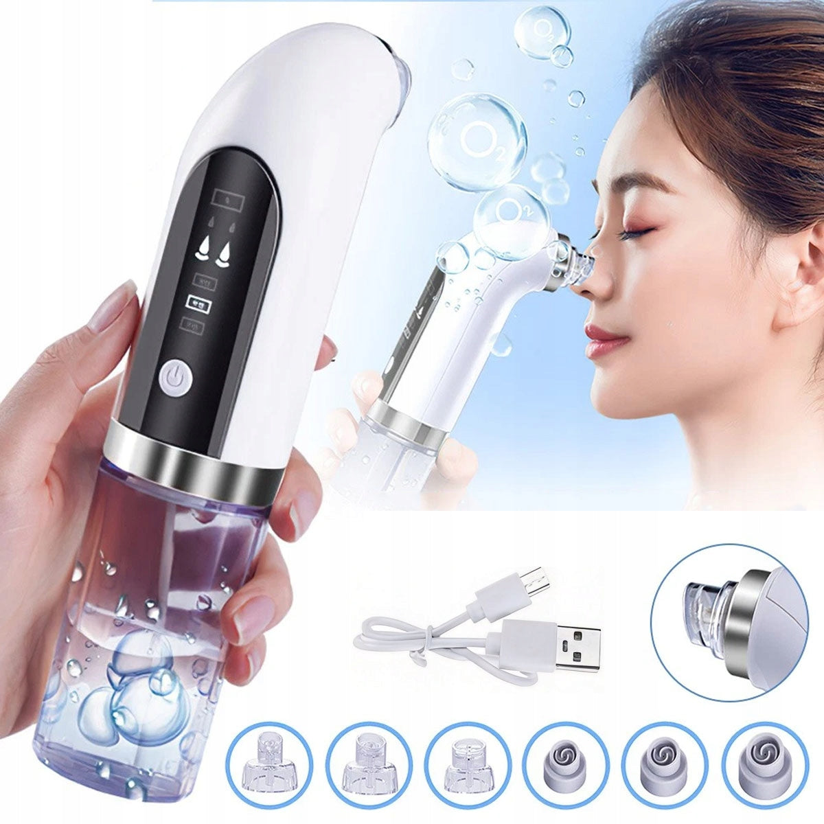 BLACKHEAD VACUUM CLEANER FOR BLACKHEAD PORES REMOVAL LCD BLACKHEADS 3 ADJUSTABLE MODES