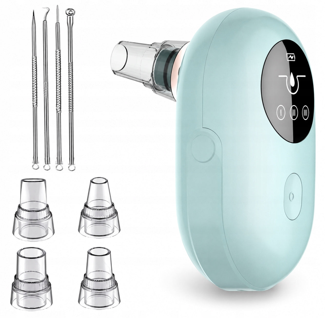 BLACKHEAD VACUUM CLEANER Mosen 4 Suction Heads 3 Operating Modes