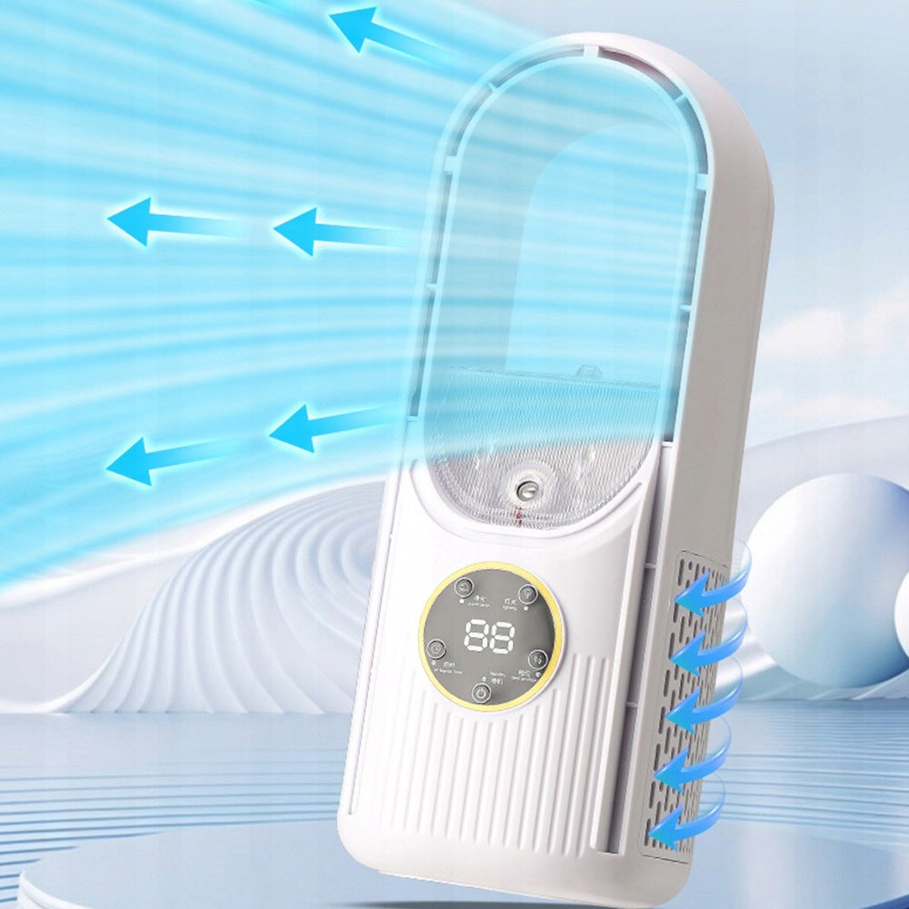 BLADELESS COOLING FAN QUIET 6 GEARS HUMIDIFIER 100ML USB WHITE Packaging status original