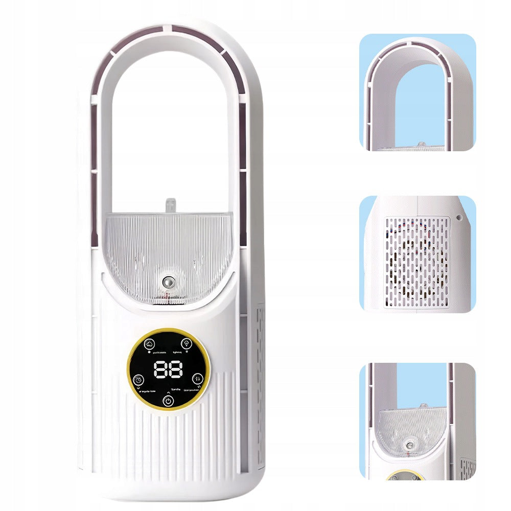 BLADELESS COOLING FAN QUIET 6 GEARS HUMIDIFIER 100ML USB WHITE