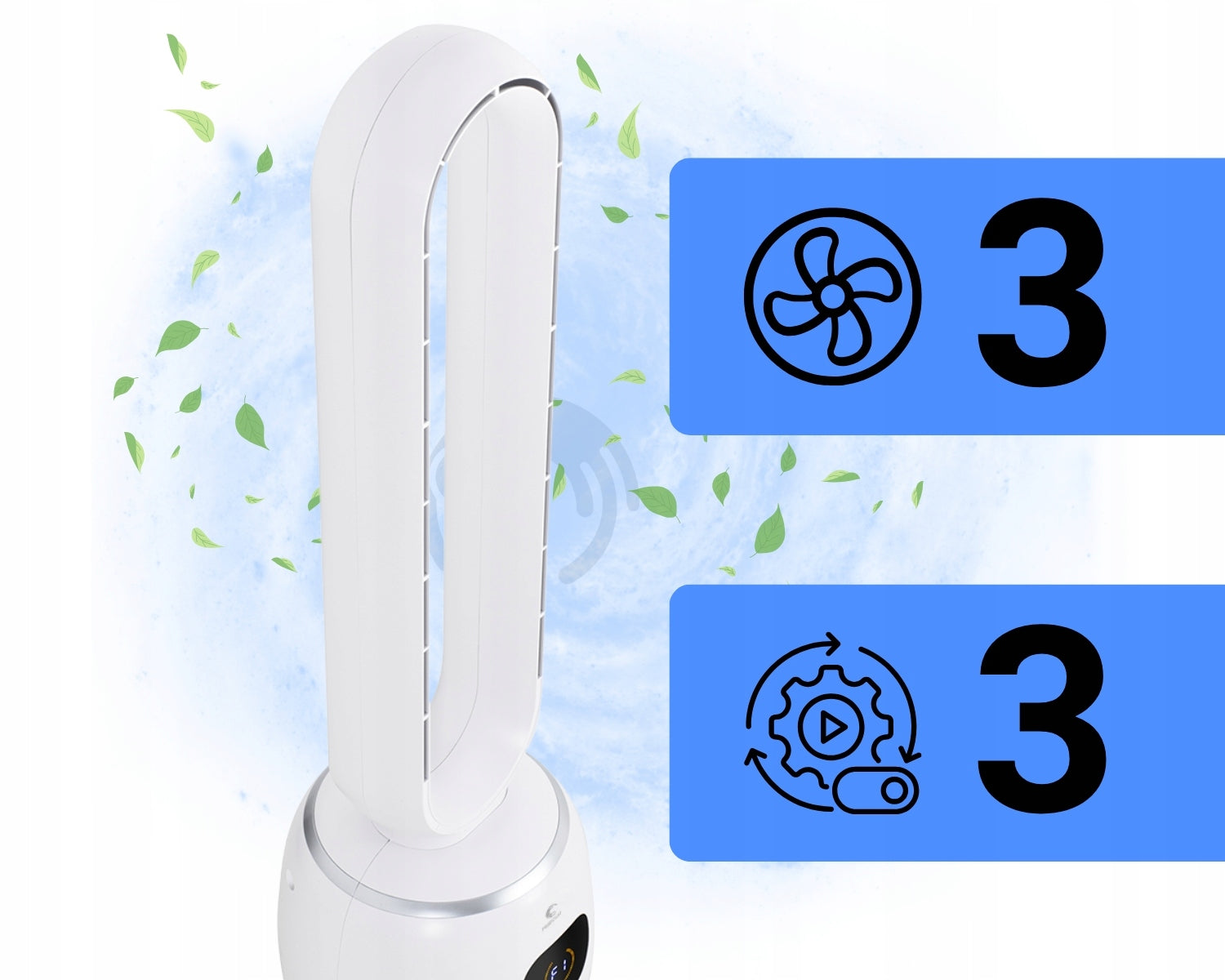 BLADELESS Fans Silent Column Fan LED Timer 60W + Remote Control Fan type column