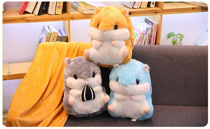 BLANKET PILLOW 2IN1 CUDDLY HAMSTER GIFT PLUSH FOR CHILDREN BEDDING Brand Zaxer