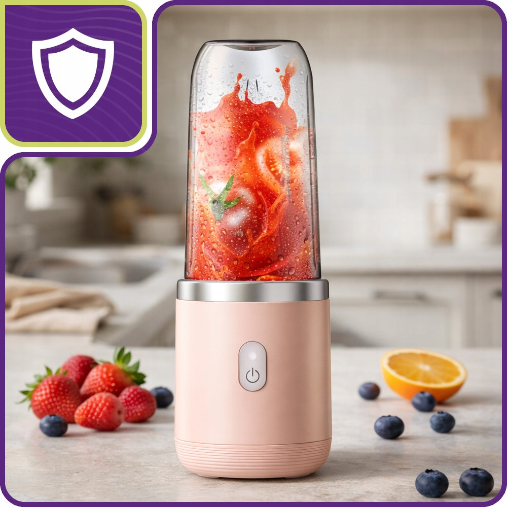 BLENDER CUP WIRELESS PORTABLE USB PINK SHAKER 400ml WATER BOTTLE Packaging status original
