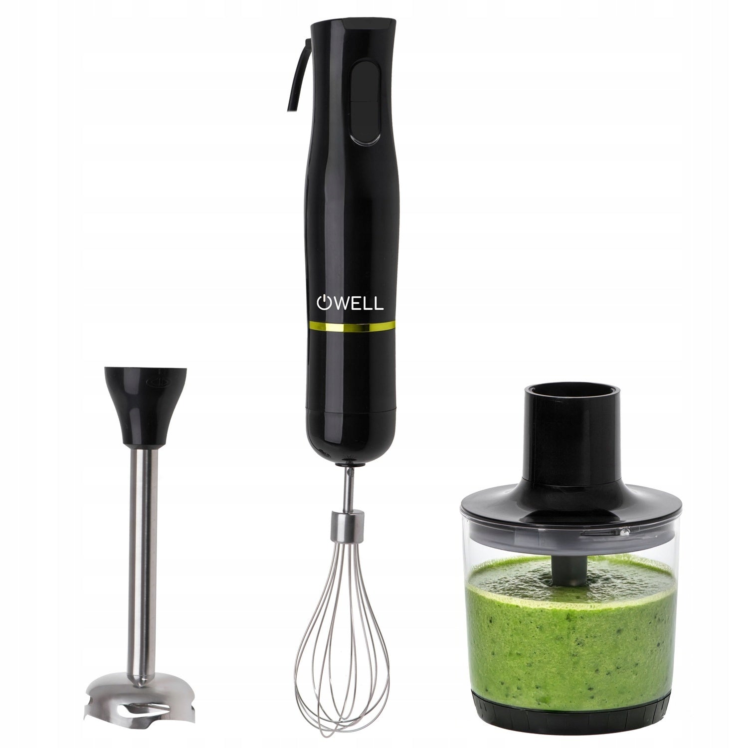 BLENDER HANDHELD MULTIFUNCTIONAL MIXER SHREDDER FOAMER 5in1 800W BLACK Rotational speed control no