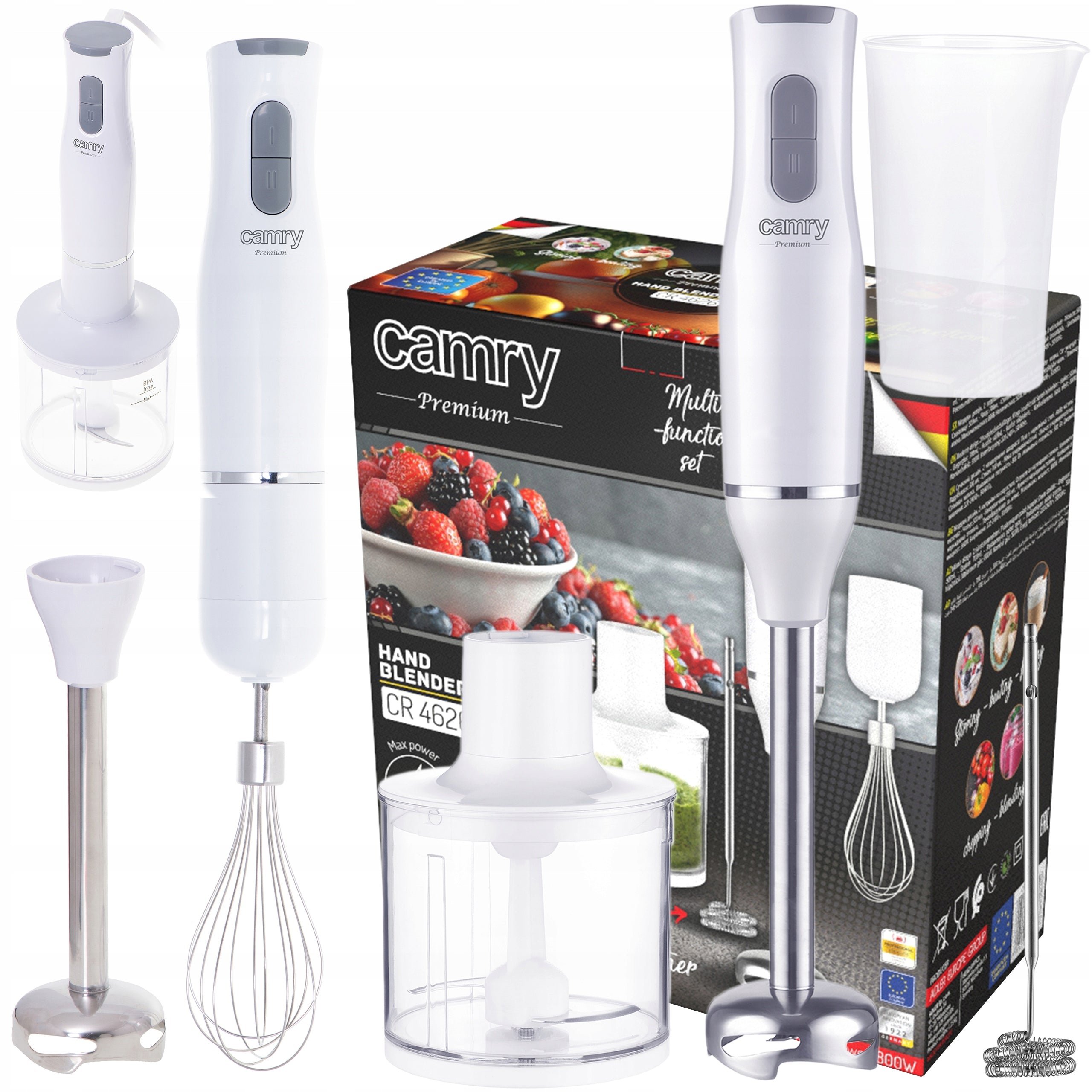 BLENDER HANDHELD MULTIFUNCTIONAL MIXER SHREDDER FOAMER SET 5in1 800W