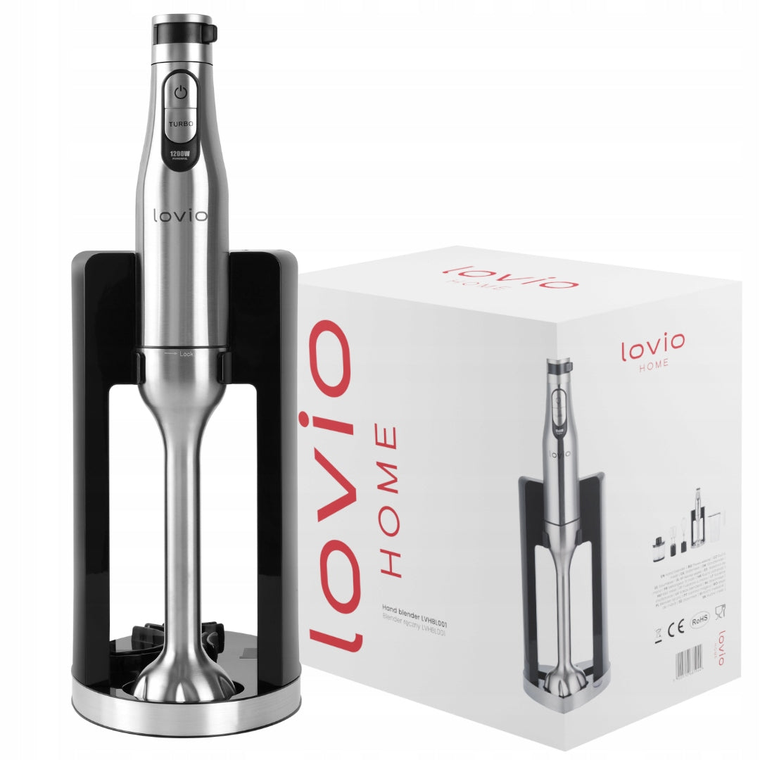 BLENDER HANDHELD Multifunction Mixer POWERFUL MALAXER TITANIUM BLADES 1200W Brand Lovio